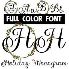 holiday monogram color font