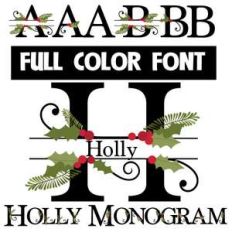 holly monogram banner color font