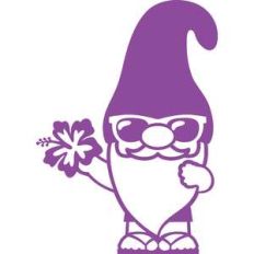 gnome and hibiscus flower