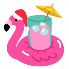 christmas flamingo drink float
