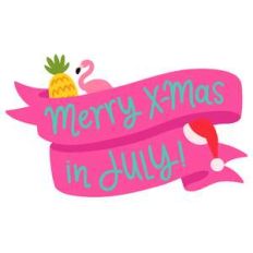 merry christmas in july ribbon banner