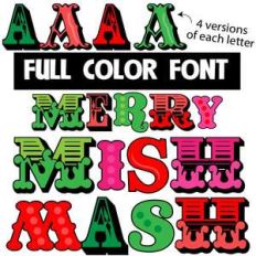 merry mishmash color font