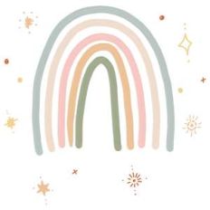painted rainbow and starts
