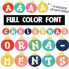 christmas ornaments color font