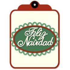christmas feliz navidad tag lace oval