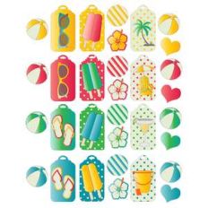 summer gift tags and matching stickers