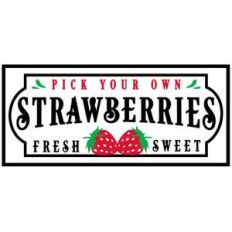 strawberries panel sign