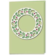 wreath ring leaves cutout 4x6 card