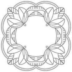 leaf floral medallion monogram frame