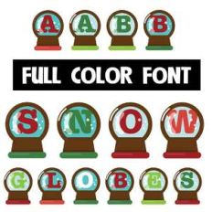 snow globes color font