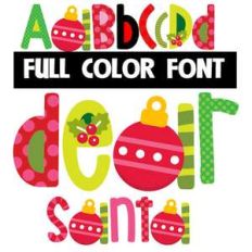 dear santa color font
