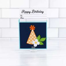 library pocket card birthday hat