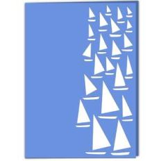sailing boats lace edged card