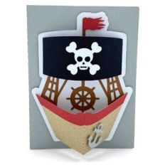 3d pirate ship card