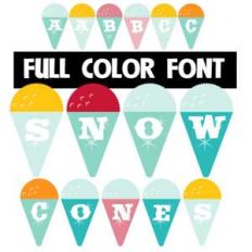 snow cones color font