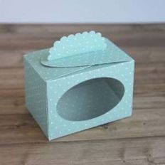 SCALLOP FOLDED FLAP BOX WITH WINDOW