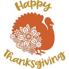 happy thanksgiving floral turkey