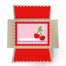 a2 double fold out card - cherry