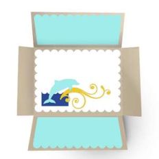 a2 double fold out card - dolphin