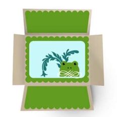a2 double fold out card - frog