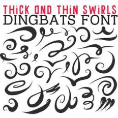 cg thick and thin swirls dingbats