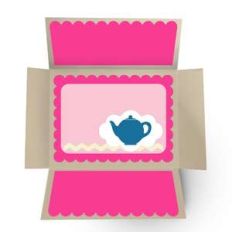 a2 double fold out card - teapot