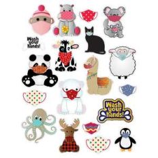 critters wearing masks planner stickers