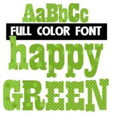 happy green color font