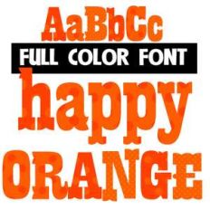 happy orange color font