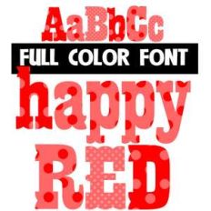 happy red color font