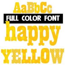 happy yellow color font