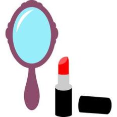 mirror and lipstick