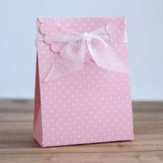 scallop treat bag with ribbon slits