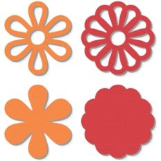2 outline flowers with mats