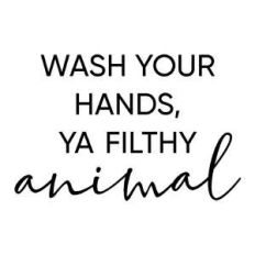 wash your hands ya filthy animal phrase