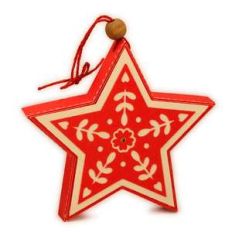 ornament 3d scandi star hearts