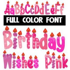 birthday wishes pink color font