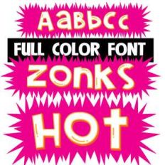 zonks hot color font