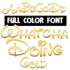 whatcha doing gold color font