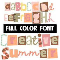 creative summer color font