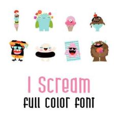 i scream full color font