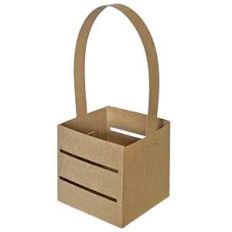 square crate slat box with handle