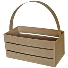 rectangle crate slat box with handle