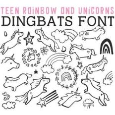 cg teen rainbows and unicorn dingbats