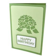 hydrangea birthday stencil card