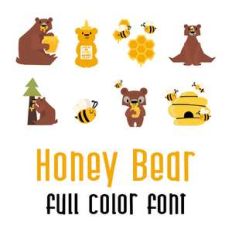 honey bear full color font