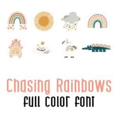 chasing rainbows full color font