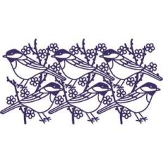 chickadee bird repeating border