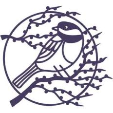 chickadee bird and moon