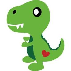 baby t-rex with heart